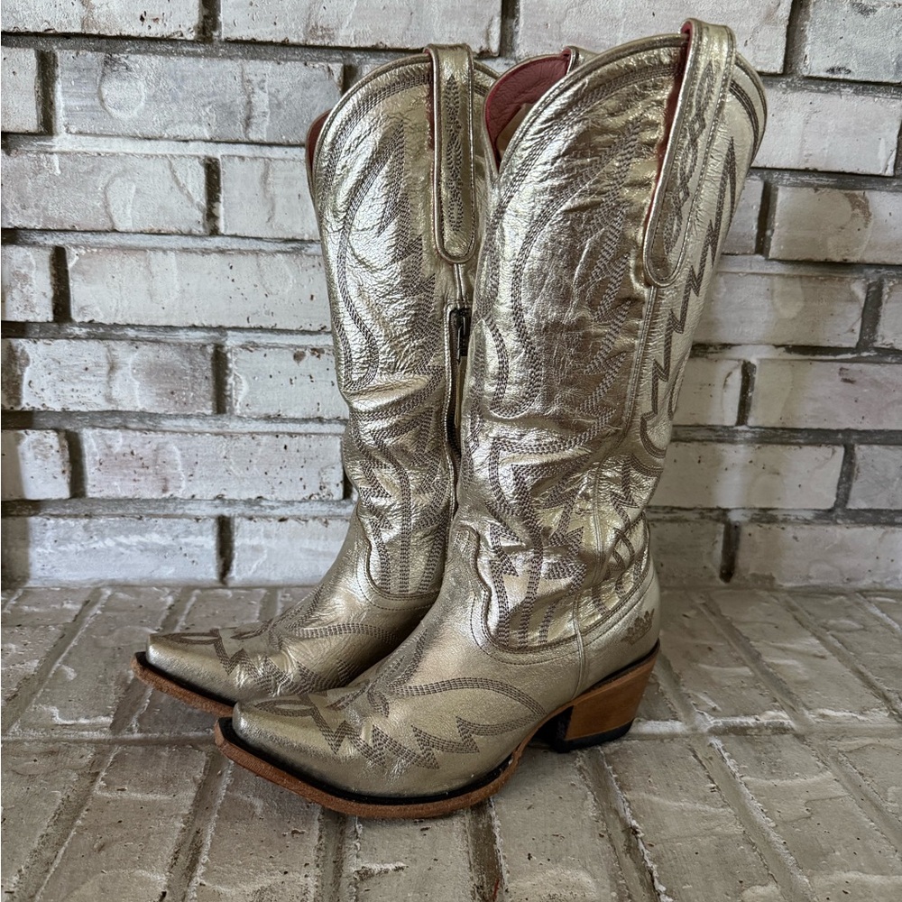 Junk Gypsy - Nighthawk Champagne Metallic Cowboy Boots